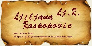 Ljiljana Raspopović vizit kartica